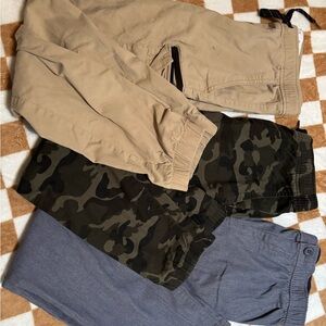 Old Navy Kids Tan, Camouflage, and Gray Pants Trio